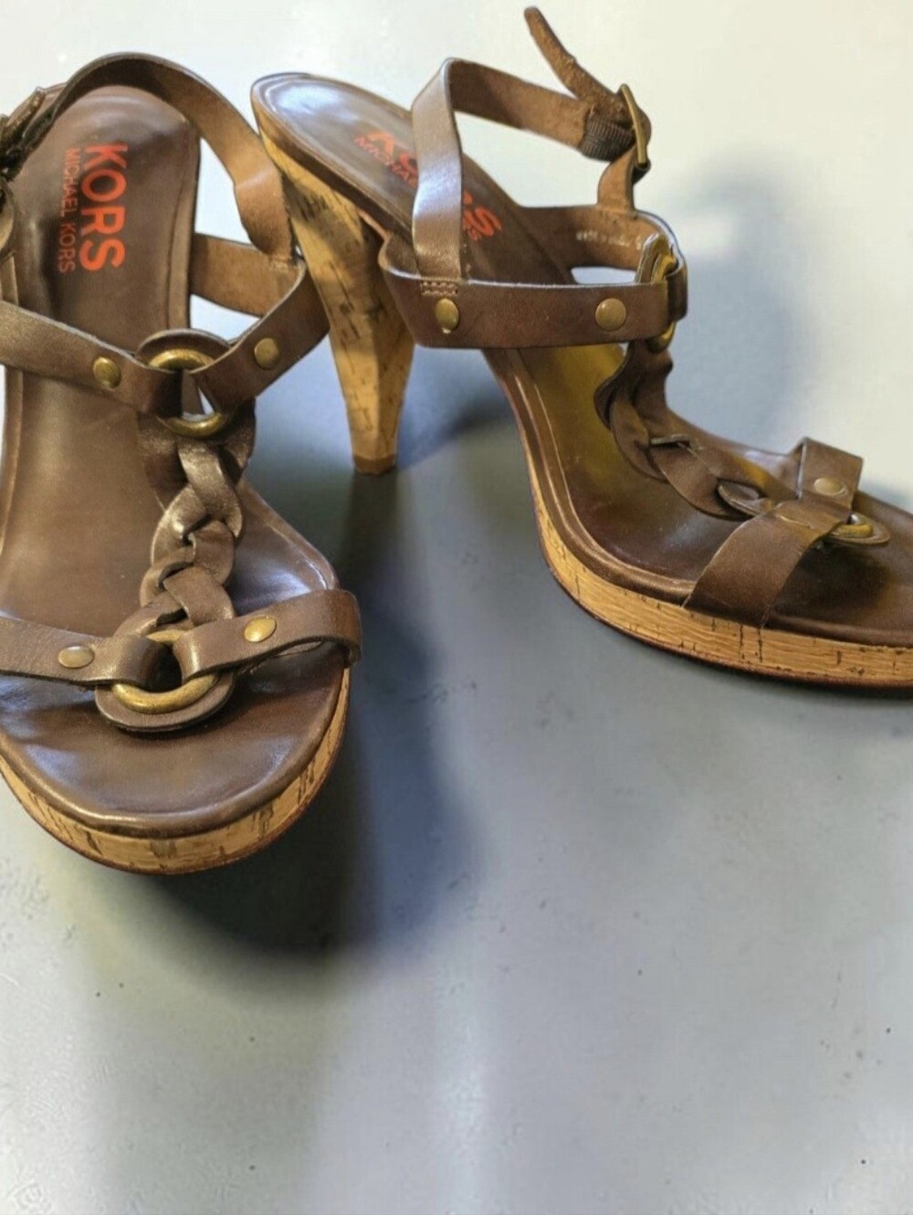 Kors Michael Kors Woven T Strap with Cork platform‎ and heels

Size 9 M